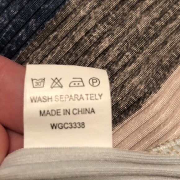 XL Colored Vertical Striped Ribbed Waterfall Open Long Sleeve Cardigan Duster - Picture 9 of 10